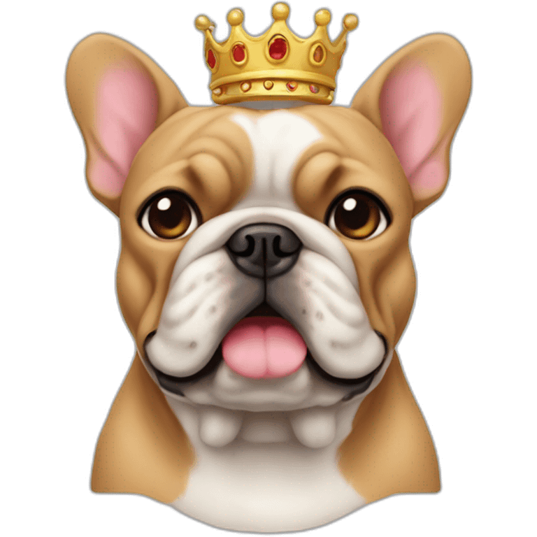 Bouledogue avec une couronne emoji