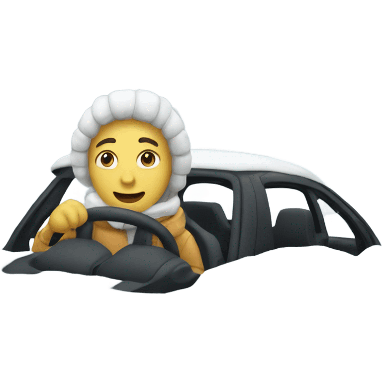 driving a car in the winter  emoji