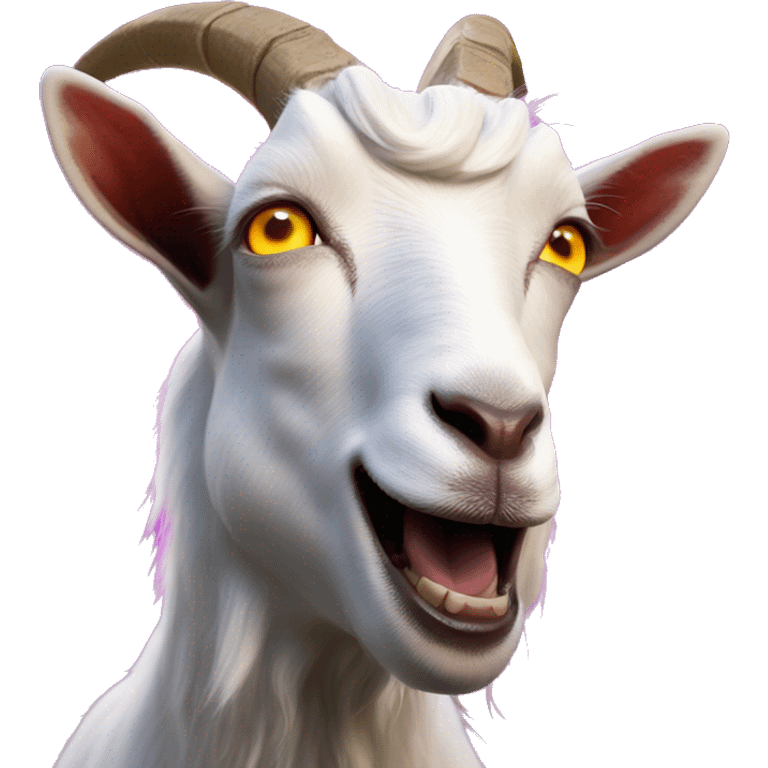 goat, laser eyes, screaming, neon laser emoji