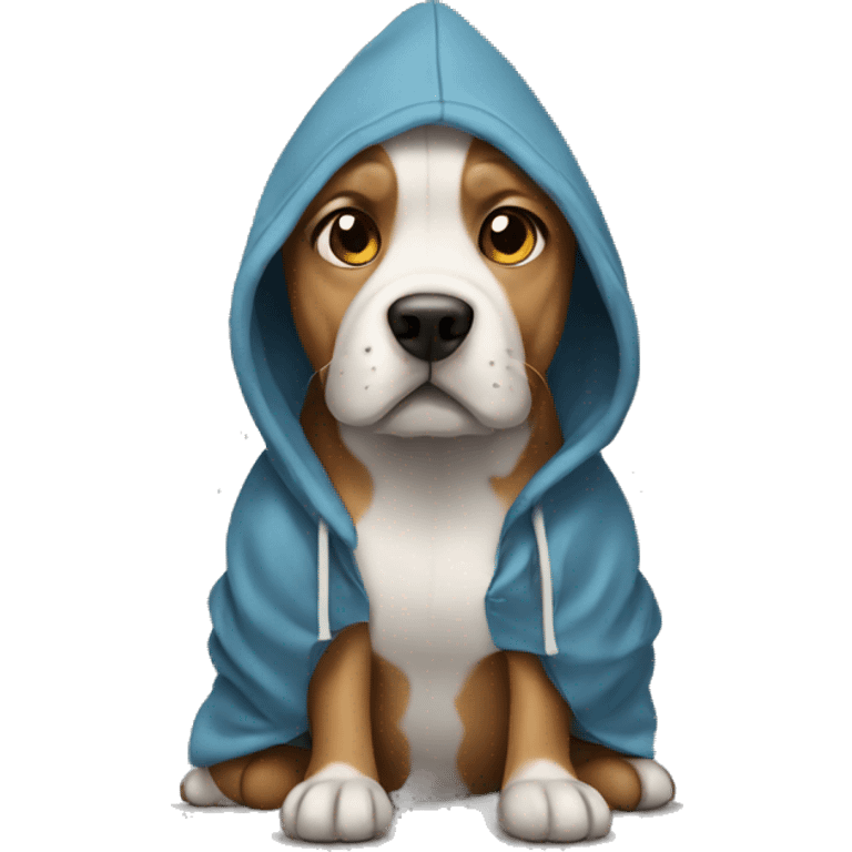 Dog wearing a hoodie emoji