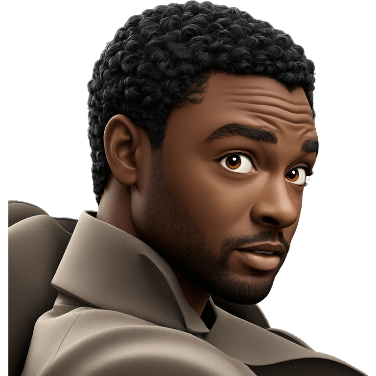 realistic portrait of dark-skinned male emoji