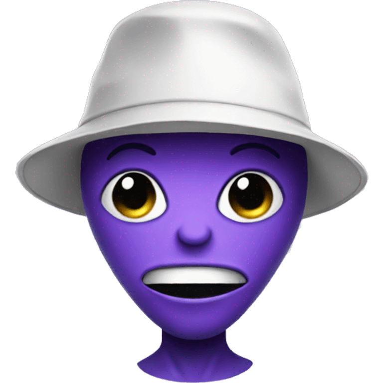 purple alien wearing bucket hat emoji