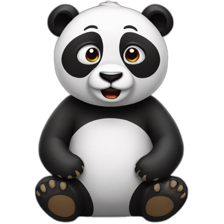 Scared panda emoji