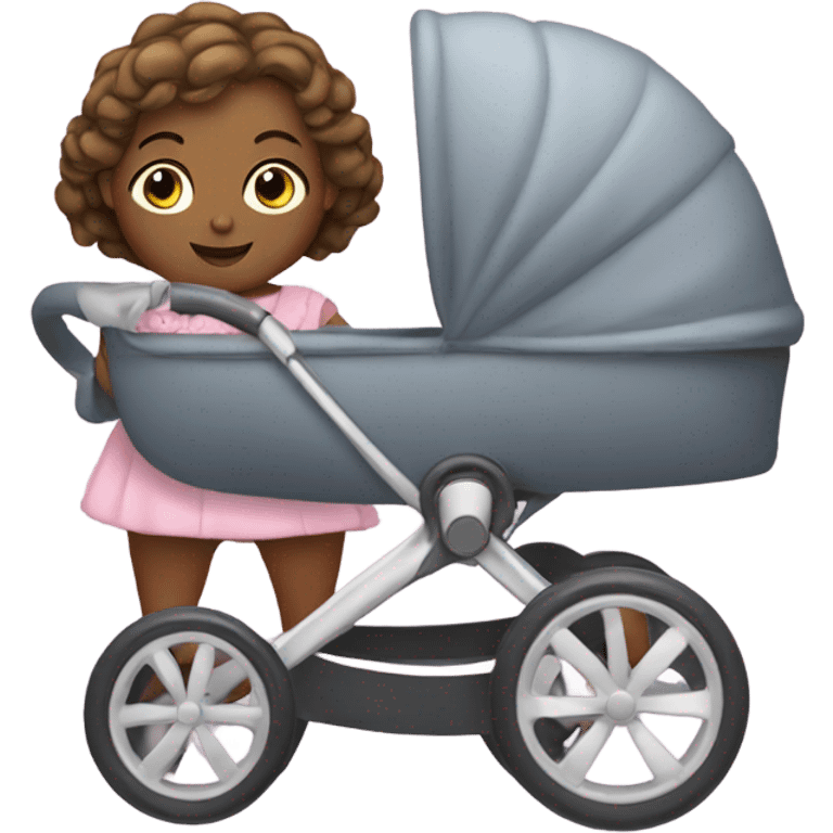 Stroller with baby girl emoji