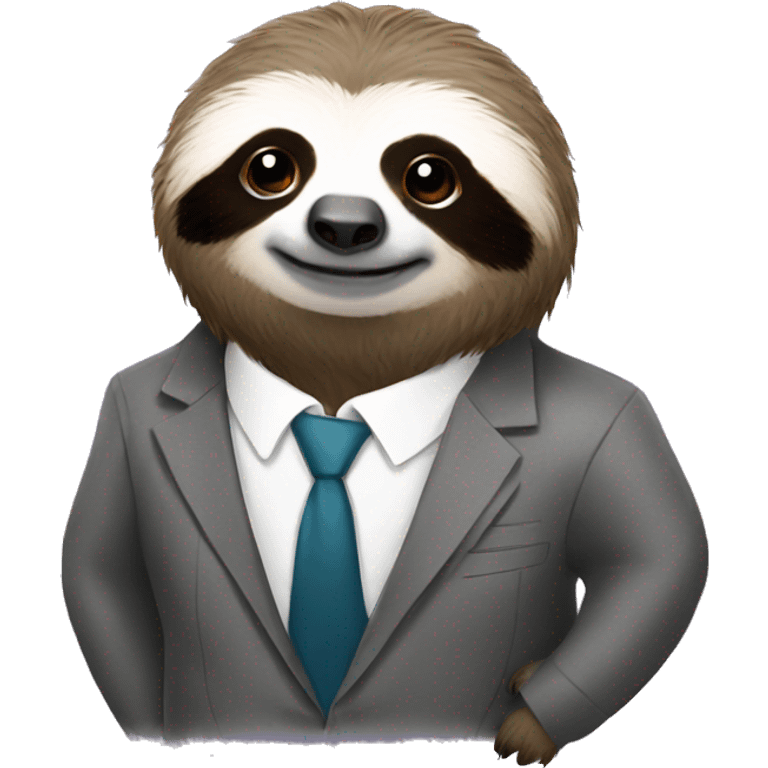 fluffy sloth in a suit emoji