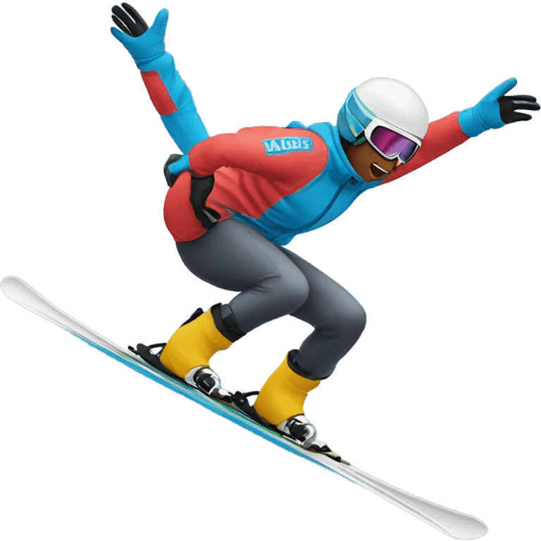 downhill skier doing tricks emoji