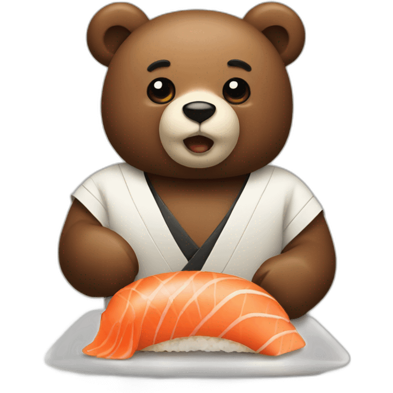 bear eat sushi emoji