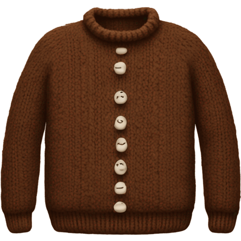 Cozy knited brown fall sweater  emoji