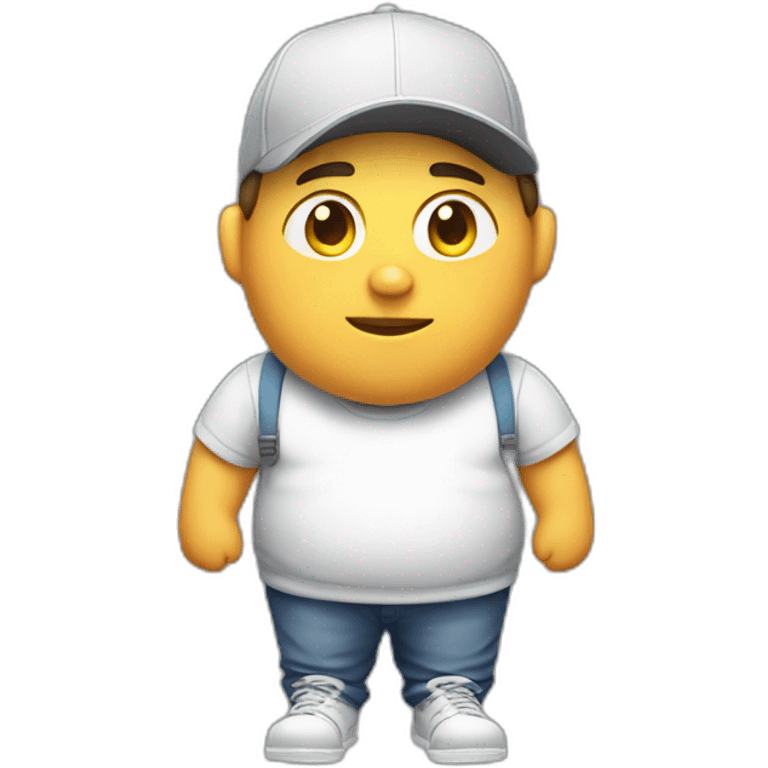 fatty young man in cap and loose fit clothing emoji