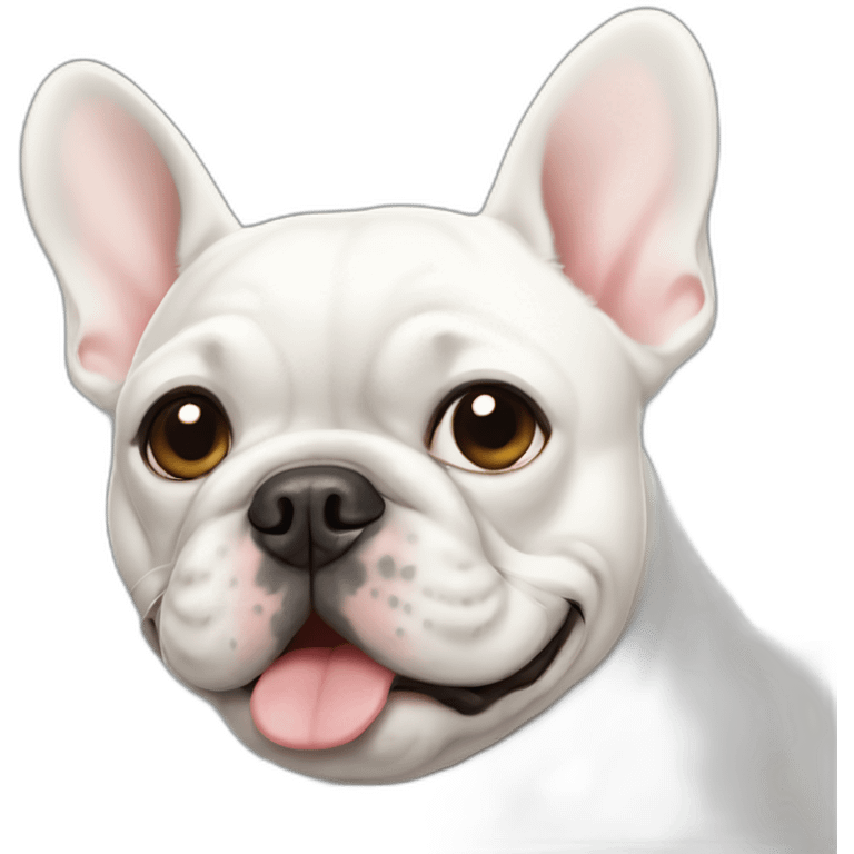 winking-face-white-french-bulldog emoji