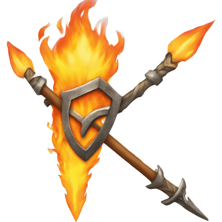 Flaming trident  emoji