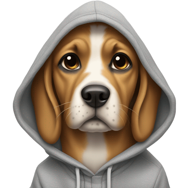 Dog wearing a hoodie  emoji