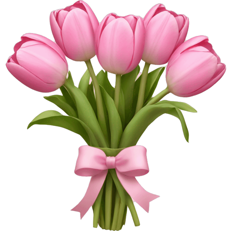 Cute Bouquet of Light pink tulips emoji