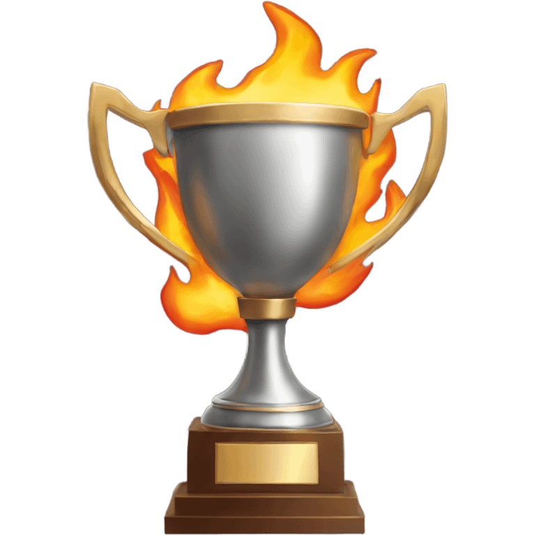 Trophy with fire flames emoji