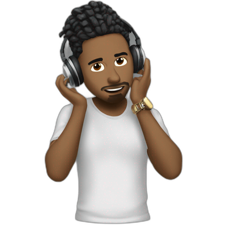 rap artist listening to skyrock FM emoji