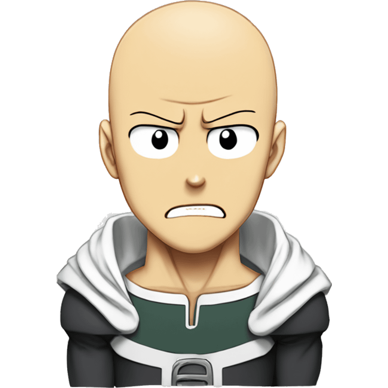 anime caracter one punch man with angry face emoji