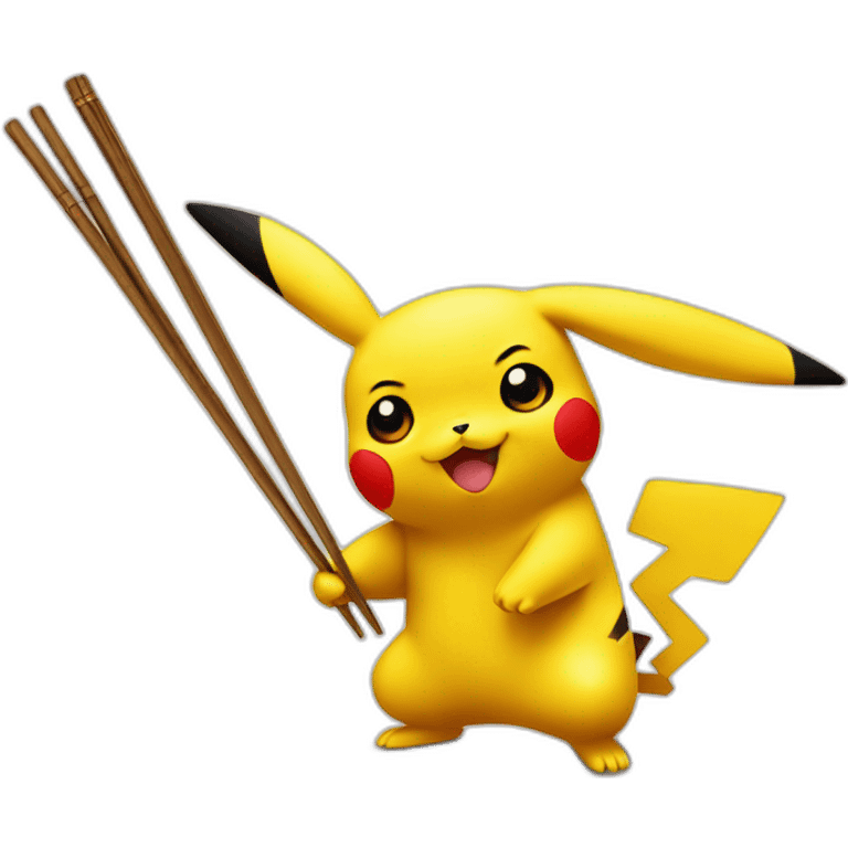 Pikachu with chopsticks  emoji