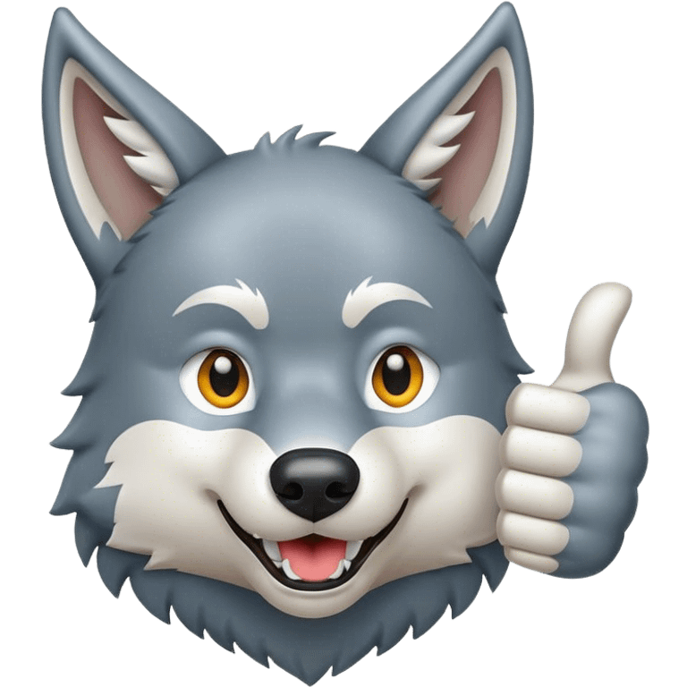 Wolf giving thumbs up emoji