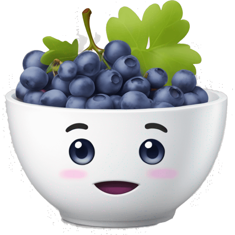 yoghurt bowl with grapes and blueberries emoji