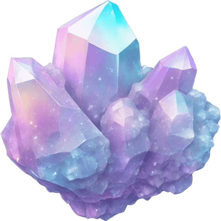 Pastel iridescent nebula crystal cluster multiple long crystals  emoji