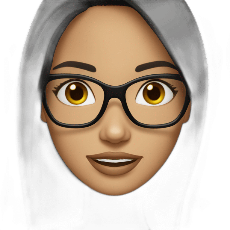 angelina golie avec les lunettes avec des long cheveux noirs lisse emoji