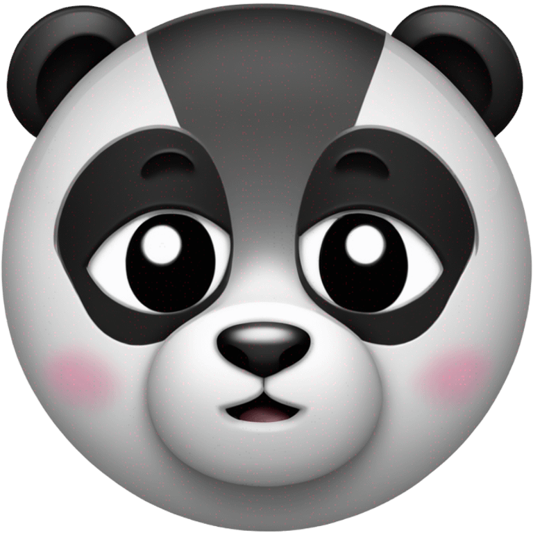 Panda con una luna y un corazón negro  emoji