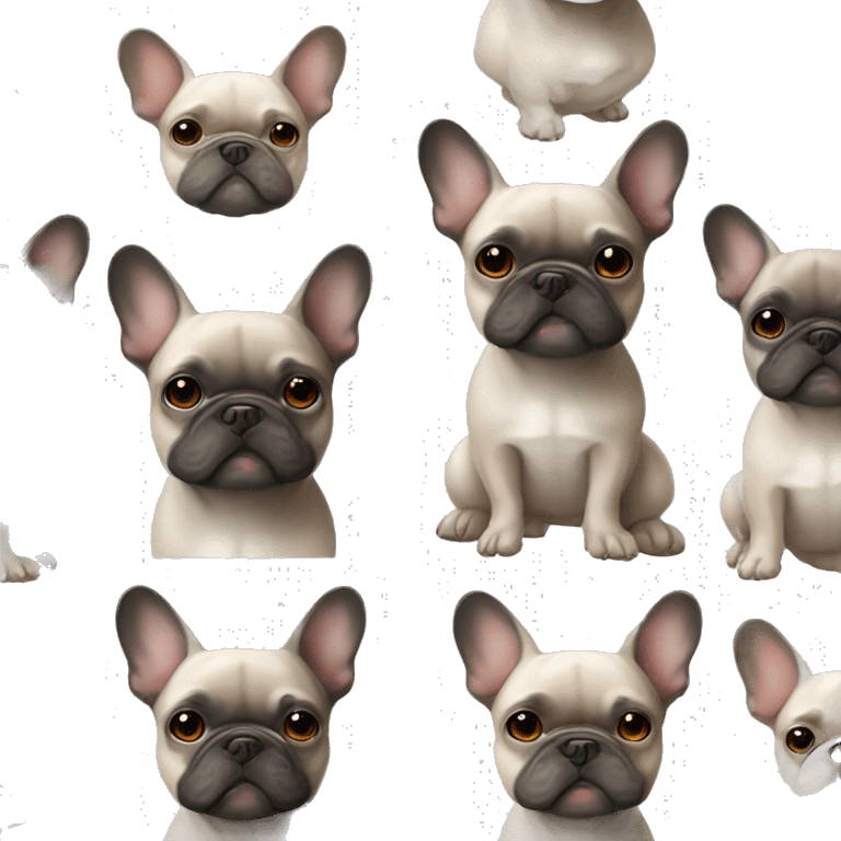 grey and tan french bulldog emoji