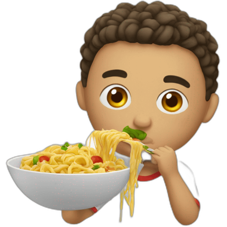 Ronaldo eating a pasta emoji