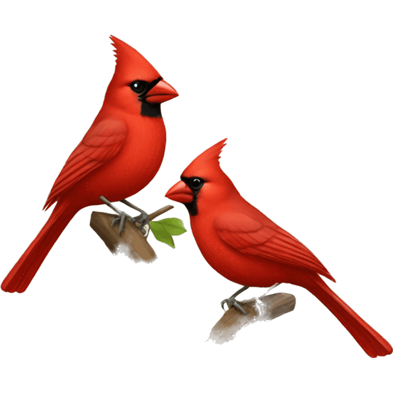 Two Cardinal birds emoji