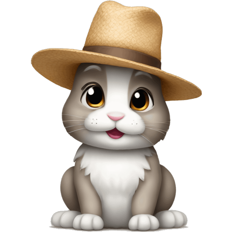 Bunny wearing a hat emoji