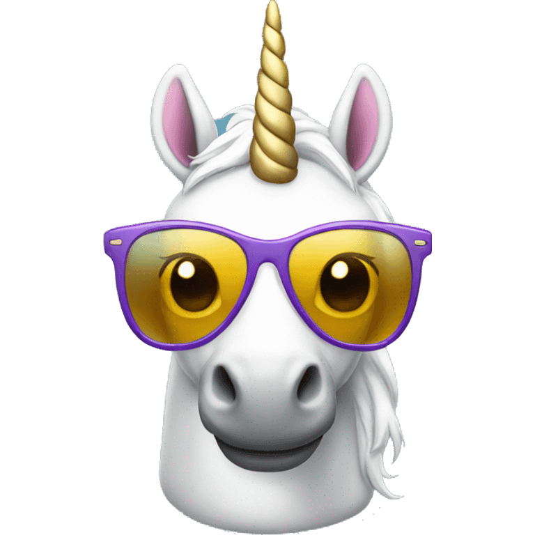 Unicorn with sunglases  emoji