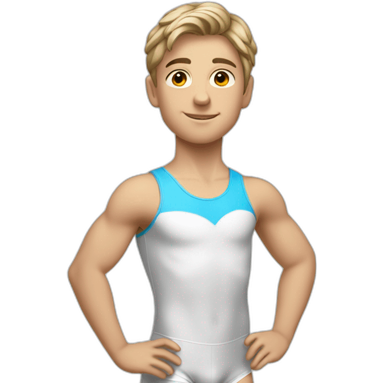 sporty european boy in gymnast leotard emoji