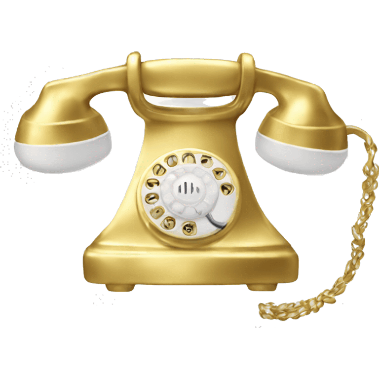 telephone in Gold white  emoji