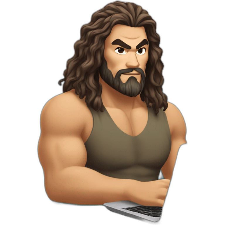 Jason Momoa at a laptop emoji