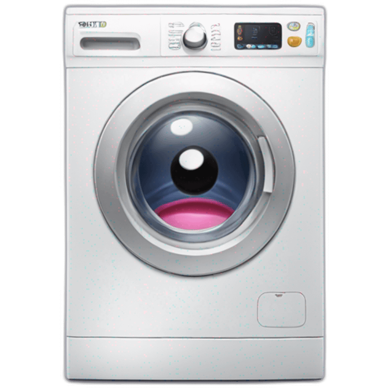 Washing machine with eyes emoji