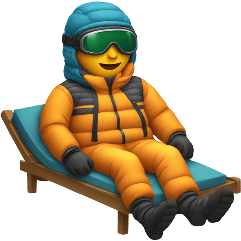 Someone sick in bed, dressed in ski attire emoji