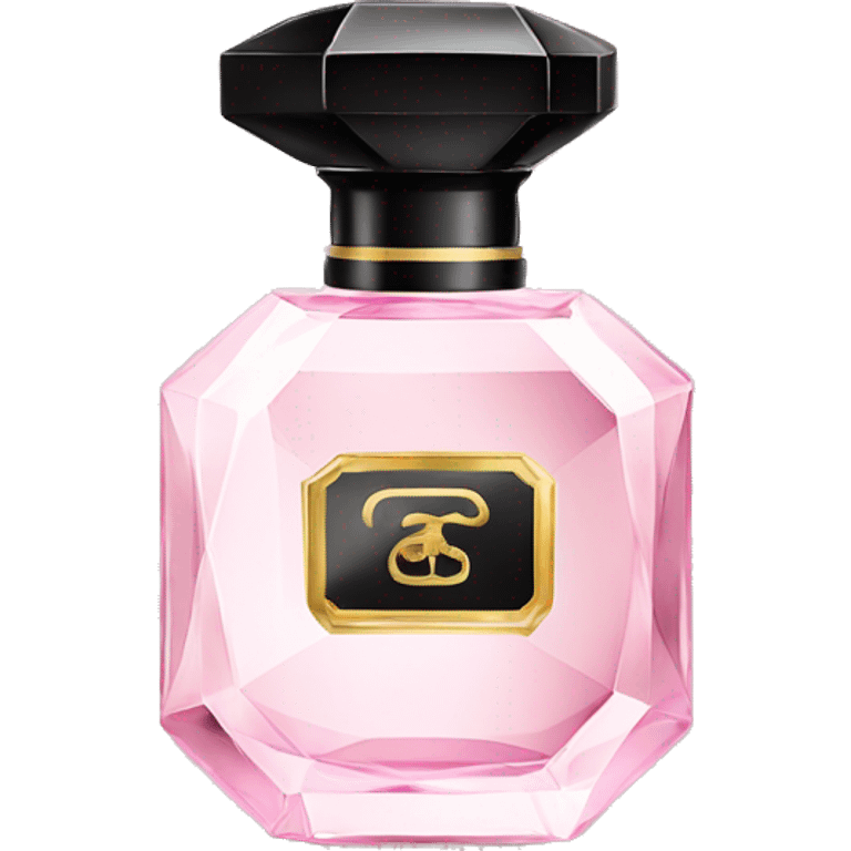 light pink crystal perfume bottle with black ribbon display emoji