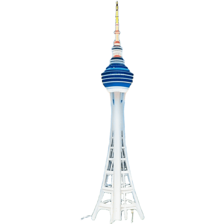 Cinematic Realistic N Seoul Tower Landmark Emoji, featuring the iconic tower perched atop Namsan Mountain, glowing against the night sky with panoramic city lights stretching beyond. emoji