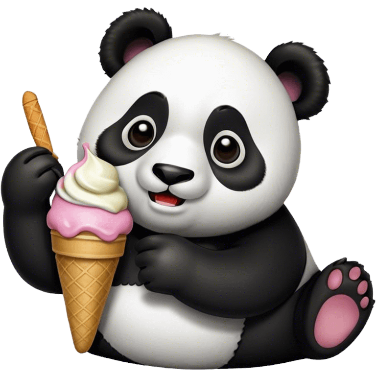 Panda eating ice cream emoji