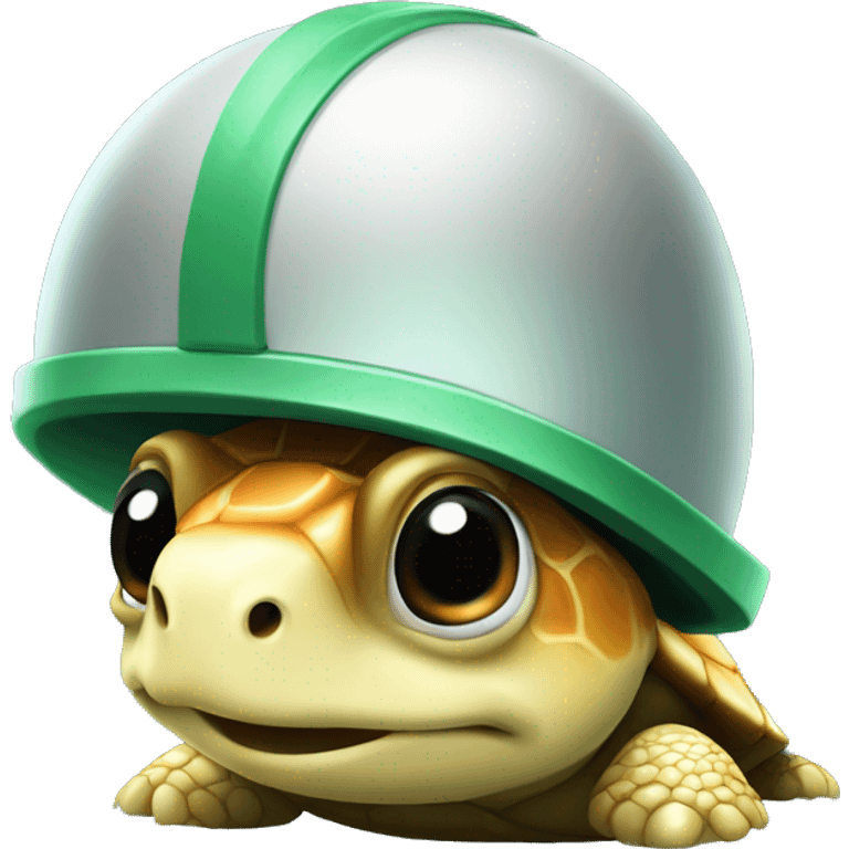 Cute turtle with helmet emoji