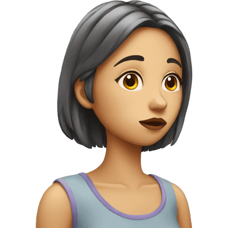 girl deep in thought emoji