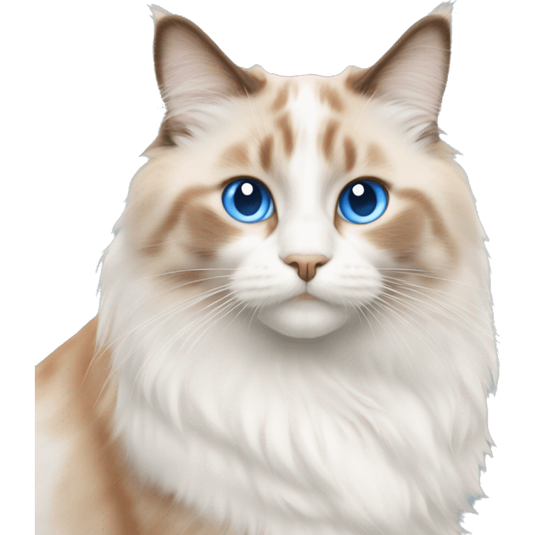 Orange and white ragdoll cat with blue eyes emoji