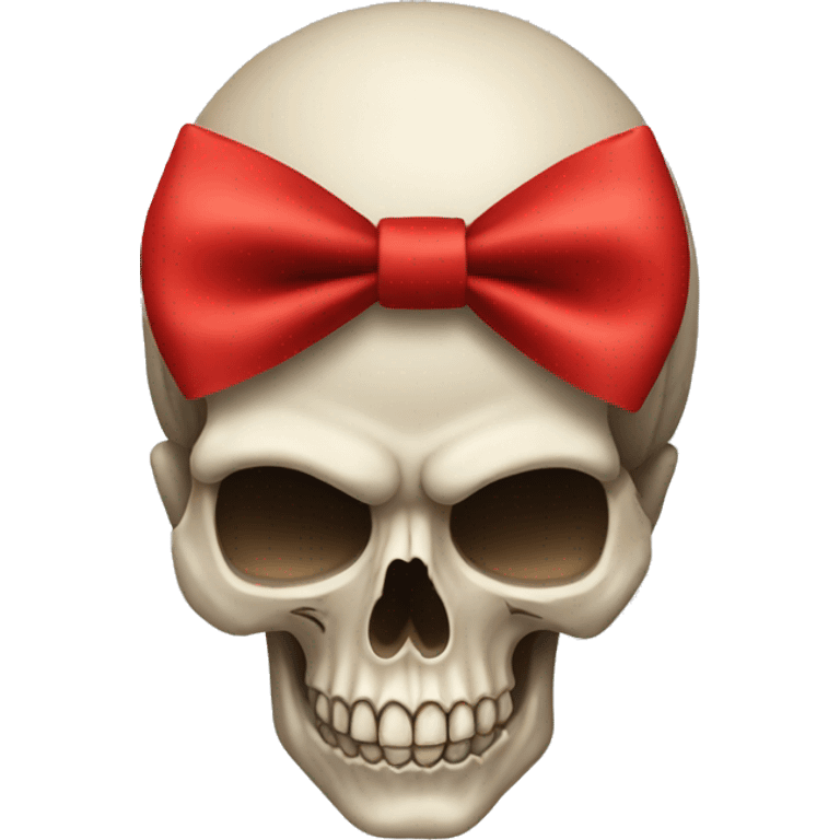 A skull with red bows  emoji