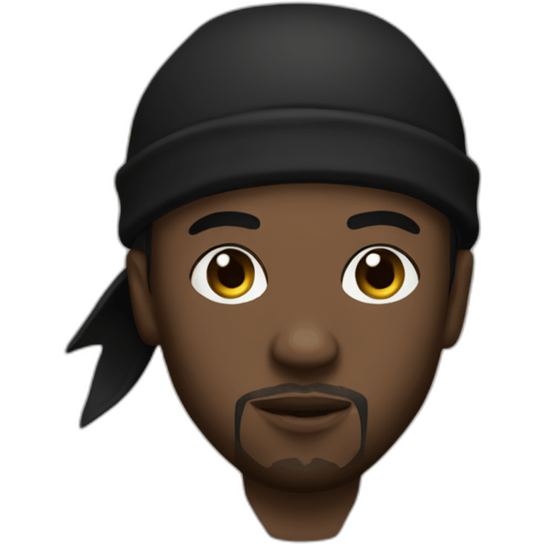 French Rapper With a black bandana and a black hoodie emoji