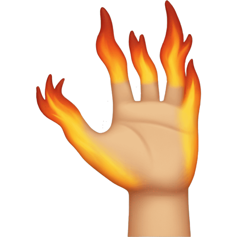 Caucasian fire hand emoji