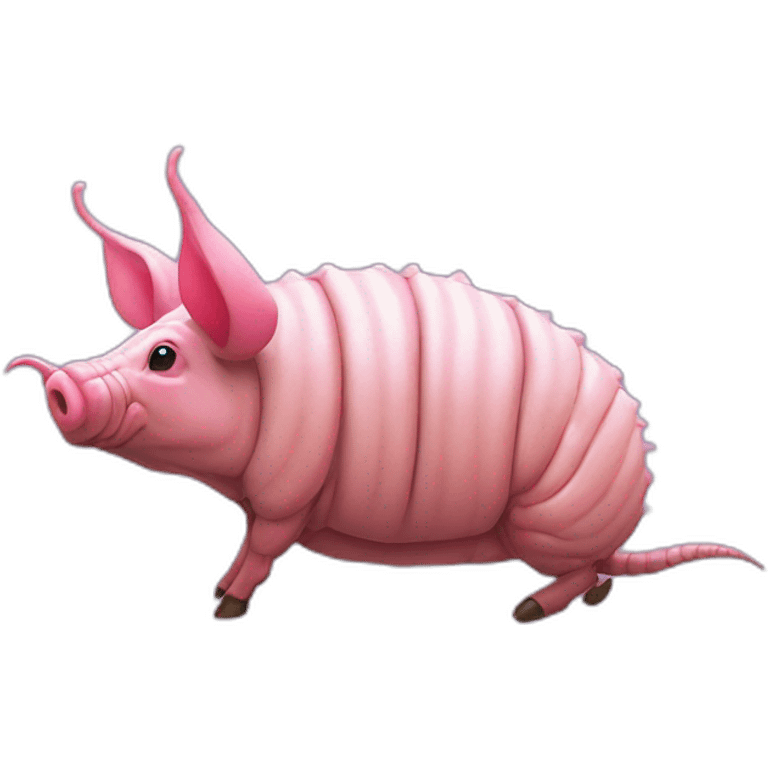 Vaporwave pig armadillo cow centipede insect emoji