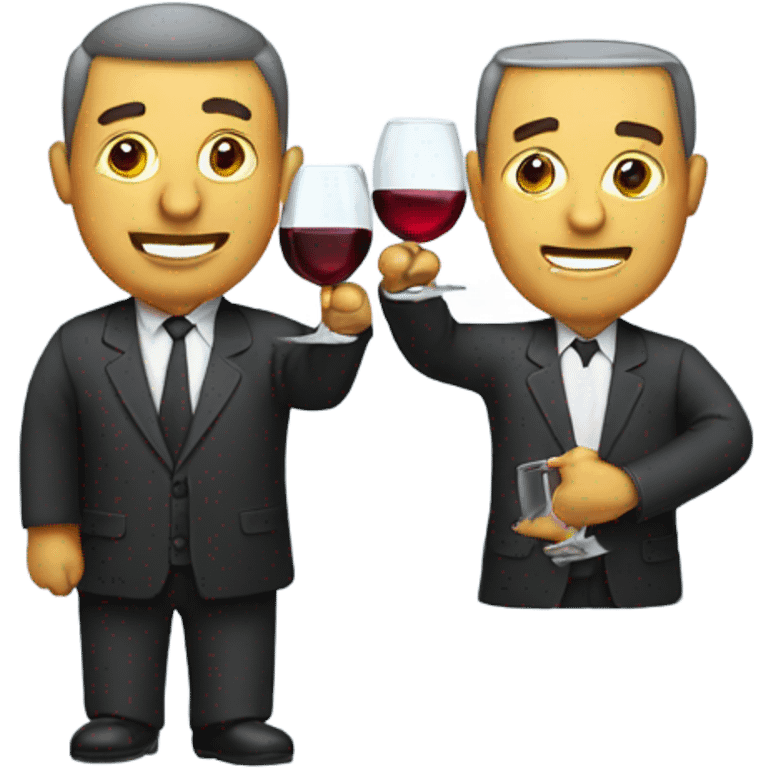 Man with two wine glasses emoji