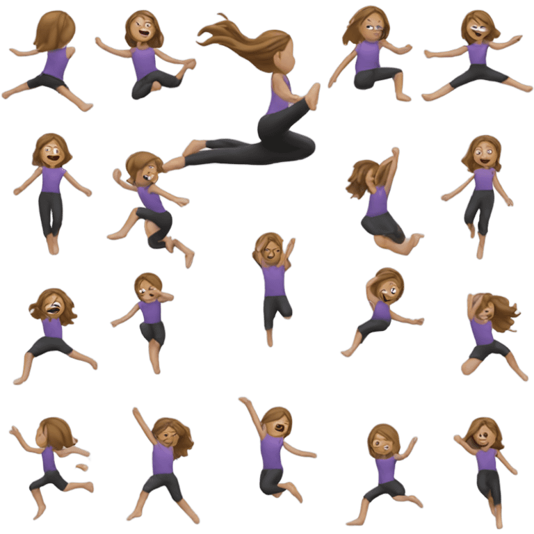 Girl doing a backflip emoji