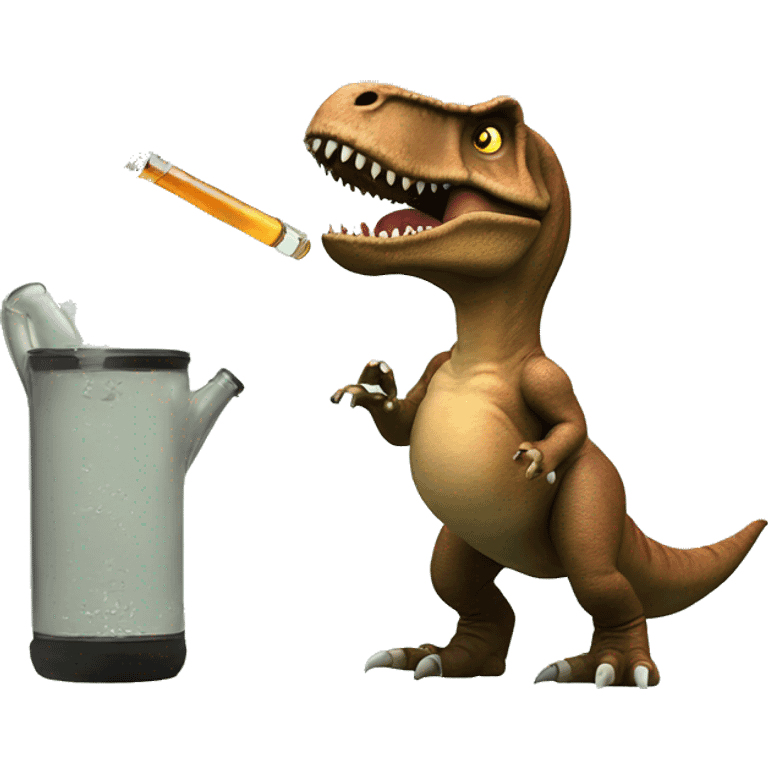 T-Rex hitting a bong emoji