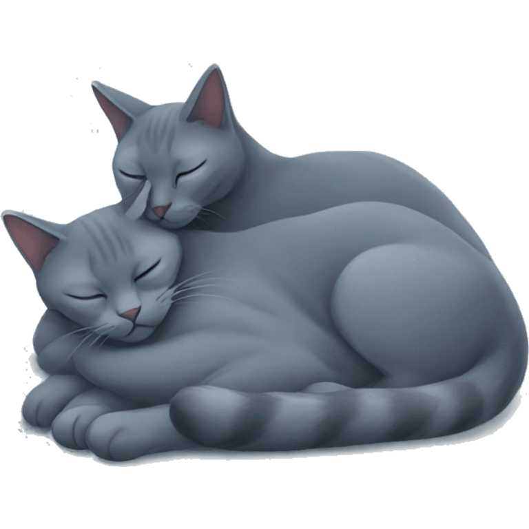 Two Russian Blue cats sleeping emoji